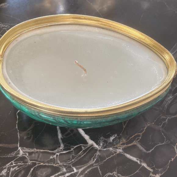 Vintage glass “malachite “ designer candle - Picture 2 of 2